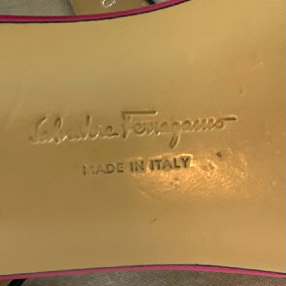 Salvatore Ferragamo Pantent Color Block Sandals - Picture 5 of 9